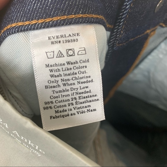 Everlane The Mid-Rise Skinny Jean 24 Ankle in Deep Indigo - Picture 9 of 9